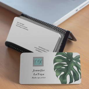 Elegantes Monstera-Logo Visitenkarte