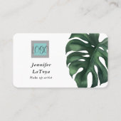 Elegantes Monstera-Logo Visitenkarte (Vorderseite)