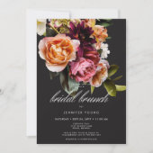 Elegantes Moody Burgundy & Pink Bridal Brunch Einladung (Vorderseite)