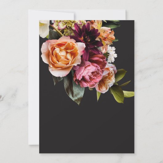 Elegantes Moody Burgundy & Pink Bridal Brunch Einladung (Rückseite)