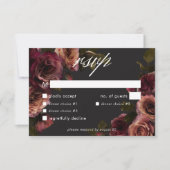 Elegantes Moody Mled Rust & Burgundy Floral Dinner RSVP Karte (Vorderseite)