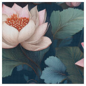 Elegantes Moody Modern Lotus Blume Muster Stoff (Nahaufnahme)