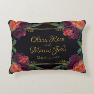 Elegantes Moody Pachy rosa boho floral Dekokissen