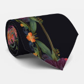 Elegantes Moody Pachy rosa boho floral Krawatte (Gerollt)