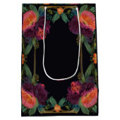 Elegantes Moody Pachy rosa boho floral Mittlere Geschenktüte (Rückseite)