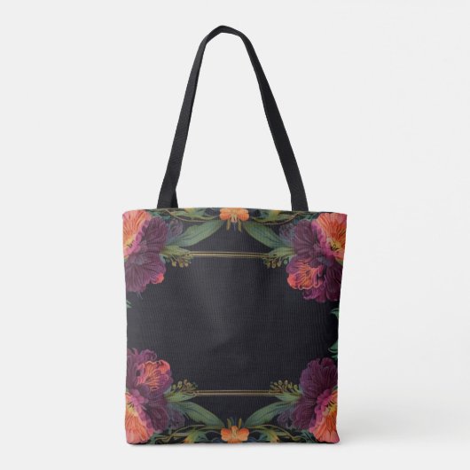 Elegantes Moody Pachy rosa boho floral Tasche (Rückseite)