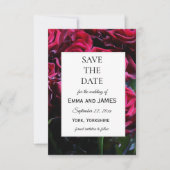 Elegantes Moody Romantic Rose Blumenmuster Foto Save The Date (Vorderseite)