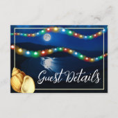 Elegantes Moonlit Beach Hochzeit Detail Begleitkarte (Vorderseite)