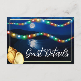 Elegantes Moonlit Beach Hochzeit Detail Begleitkarte