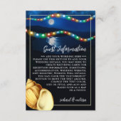 Elegantes Moonlit Beach Hochzeit Detail Begleitkarte (Vorderseite)