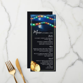 Elegantes Moonlit Beach Wedding Menu Menükarte