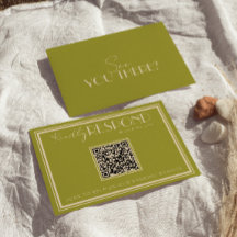 Elegantes Moosgrünes Hochzeits-QR-Code im Luxus-St