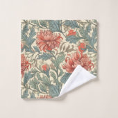 Elegantes Morris Style Vintages Pimpernchmuster Badhandtuch Set (Waschlappen)