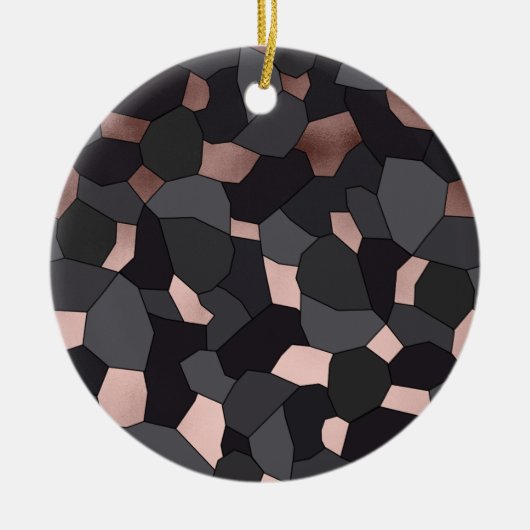 Elegantes Mosaik aus Rose, grau und schwarz Keramik Ornament (Vorne)