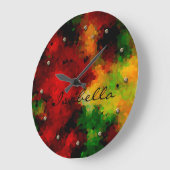 Elegantes Mosaikmuster, mehrfarbig, abstrakt Große Wanduhr (Winkel)