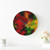 Elegantes Mosaikmuster, mehrfarbig, abstrakt Große Wanduhr (Zuhause)