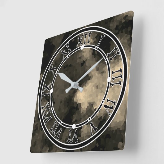 Elegantes Mosaikmuster, mehrfarbig, abstrakt Quadratische Wanduhr (Winkel)