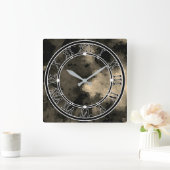 Elegantes Mosaikmuster, mehrfarbig, abstrakt Quadratische Wanduhr (Zuhause)