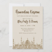 Elegantes Moschee Ramadan Iftar Abendessen Party Einladung (Vorderseite)