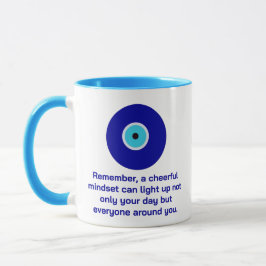 Elegantes Motivierend Vibes Blue Evil Eye Kunst Tasse