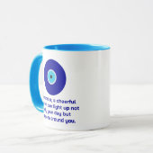 Elegantes Motivierend Vibes Blue Evil Eye Kunst Tasse (Vorderseite Links)
