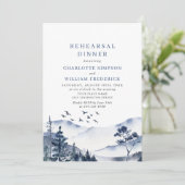 Elegantes Mountain Forest Probe Abendessen Einladung (Stehend Vorderseite)