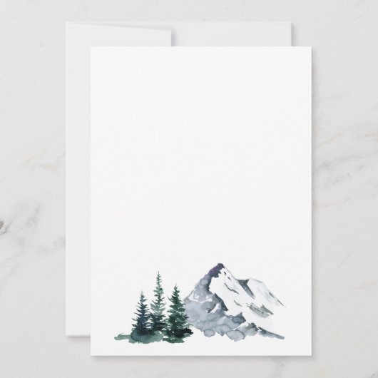 Elegantes Mountain Forest Probe Abendessen Einladung (Rückseite)