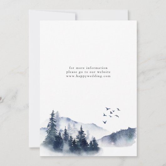 Elegantes Mountain Forest Probe Abendessen Einladung (Rückseite)