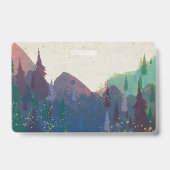 Elegantes Mountain Wedding Entree Abzeichen Ausweis (Rückseite)