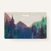 Elegantes Mountain Wedding Entree Abzeichen Ausweis (Rückseite)