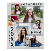 Elegantes Multi-Foto 2025 Abschluss Ankündigung Poster (Vorderseite)