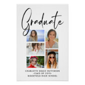 Elegantes Multi-Foto-Abschluss Poster (Vorderseite)