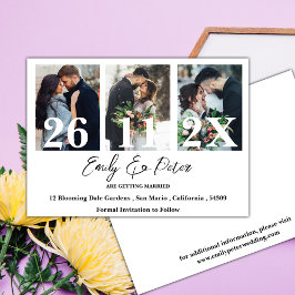 Elegantes Multi-Foto-Hochzeit speichern Sie das Da Save The Date