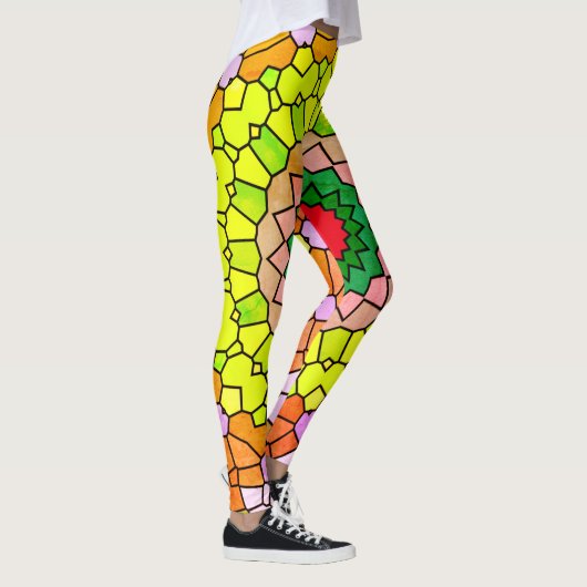 Elegantes Multi- und Blue-Bright-Muster Leggings (Rechts)