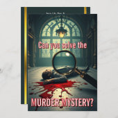 Elegantes Murder Mystery Party Thema Einladung (Vorne/Hinten)
