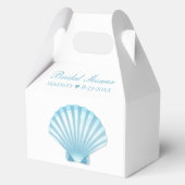 Elegantes Muschel Blue Nautical Beach Brautparty Geschenkschachtel (Rückseite)
