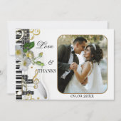 Elegantes Music Themed Wedding Foto Danke Karte (Vorderseite)