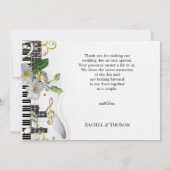 Elegantes Music Themed Wedding Foto Danke Karte (Rückseite)