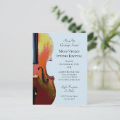 Elegantes musikalisches Violinkonzert Einladungspostkarte (Stehend Vorderseite)