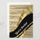 Elegantes Musikblatt Einladung (Vorne/Hinten)