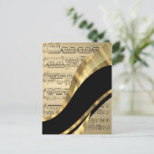 Elegantes Musikblatt Postkarte (Stehend Vorderseite)