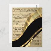Elegantes Musikblatt Postkarte (Vorne/Hinten)