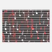 Elegantes Musikblatt Rot, Weiß und Schwarz Geschenkpapier Set (Vorderseite 3)