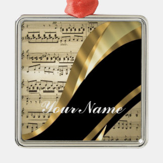 Elegantes Musikblatt Silbernes Ornament