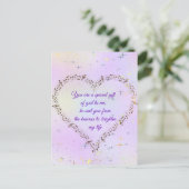 Elegantes Musikherz Liebe Postkarte (Stehend Vorderseite)