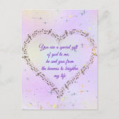 Elegantes Musikherz Liebe Postkarte (Vorderseite)