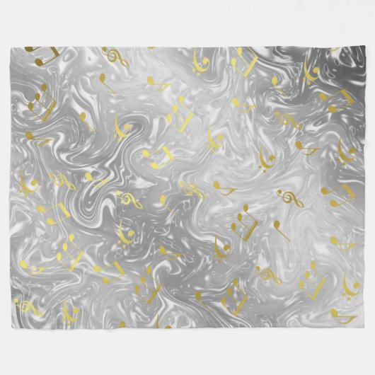 elegantes Musiknoten Fleecedecke (Vorderseite (Horizontal))