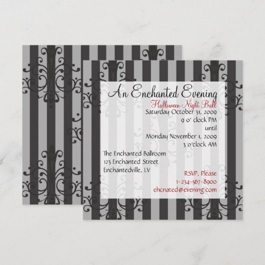 Elegantes Muster 2 Einladung (Vorne/Hinten)