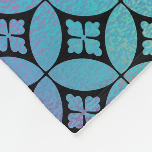 Elegantes Muster Abstrakter Blumenkreise Fleecedecke (Ecke)