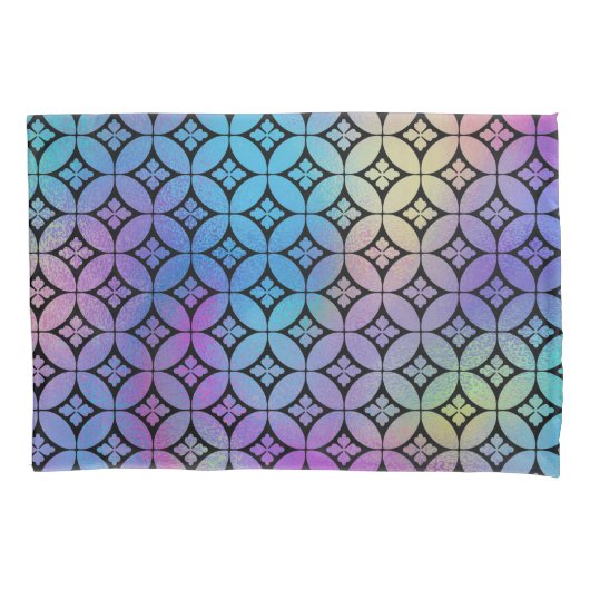 Elegantes Muster Abstrakter Blumenkreise Kissenbezug (Vorderseite-Links)